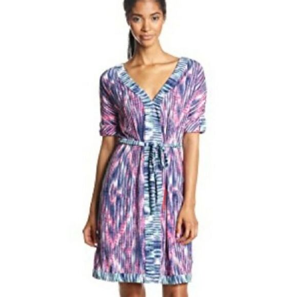 BCBGMaxAzria Faux Wrap Dress Multicolored Size XS - Picture 2 of 8
